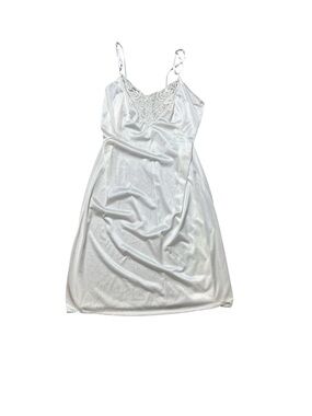 Vintage JCPenney Adonna White Nylon Dress Slip 40 Rare Plus Size Lingerie Slip